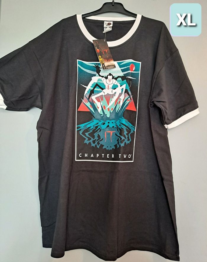 tshirt çà it le clown du célèbre livre film d'horreur neuf avec étiquette taille XL stephen king