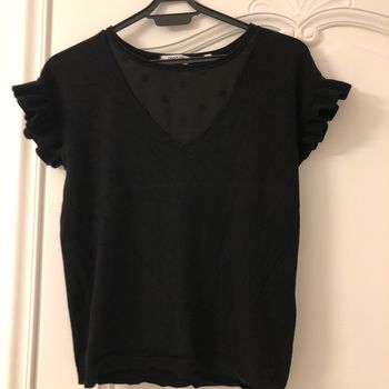 T-shirt pull 34-36 naf naf noir dentelle