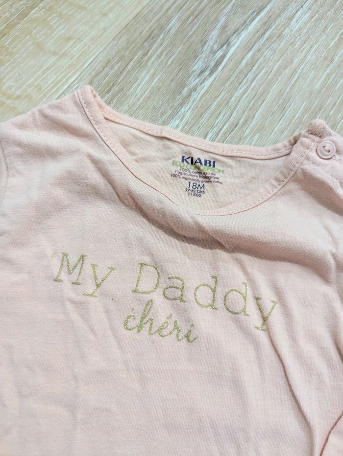 Lot 2 pantalons & 1 t-shirt 12 mois bébé fille - photo numéro 7