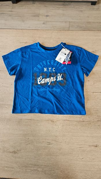 T shirt court à manches courtes, bleu, Camps United, 12 ans, neuf avec étiquette