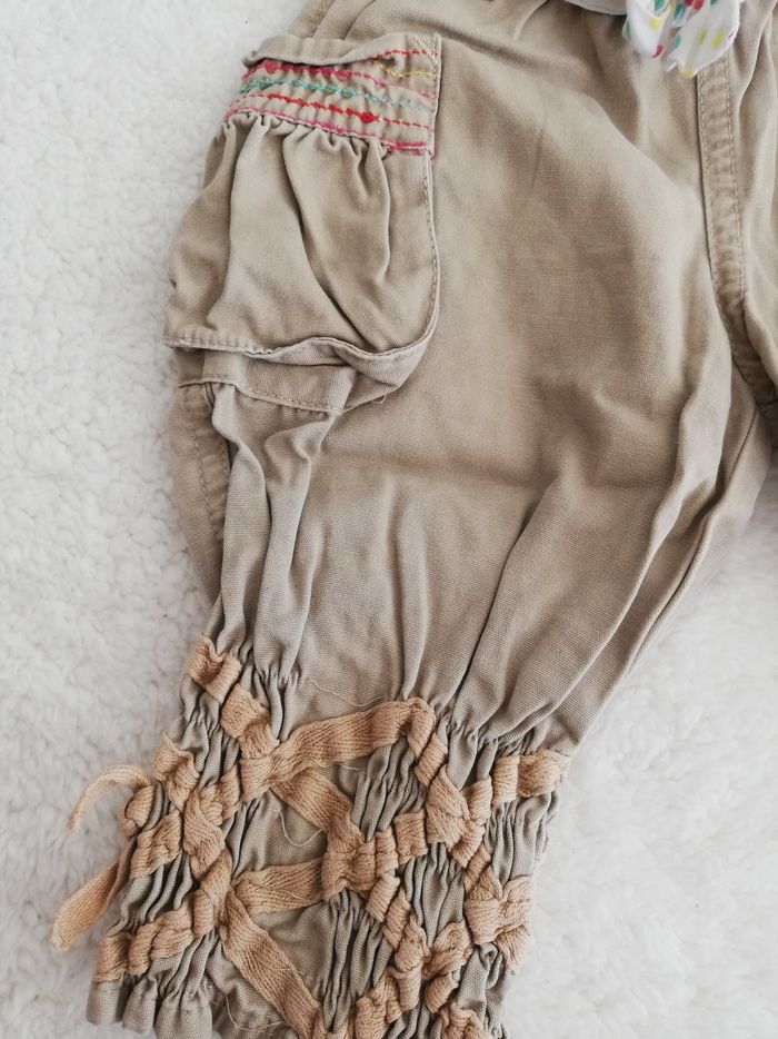 Pantalon fille beige 6 mois confetti - photo numéro 2