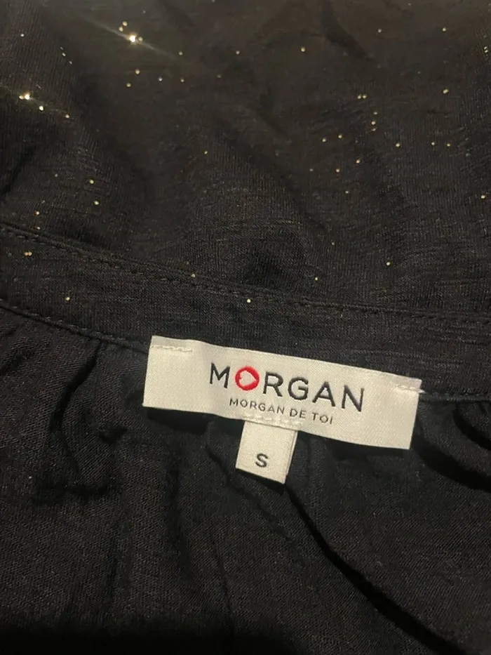 Débardeur ample extensible noir et doré col V Morgan taille S - photo numéro 5
