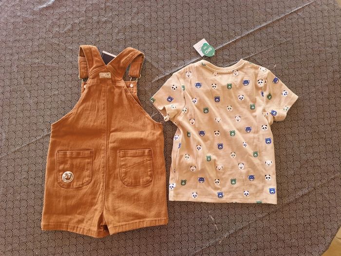 Ensemble salopette sergent major et t-shirt obaibi 2 ans neufs - photo numéro 13