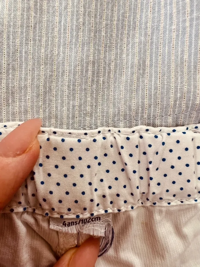 Taille 4 ans tenue 3 pièces fille multimarques blanc bleu clair et marine * rayures * 🩷 - photo numéro 3