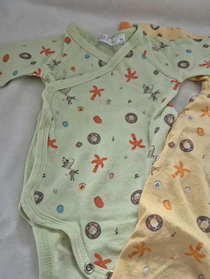 Lot de 1 body et 1 pyjama kitchoun 60 cm - photo numéro 5