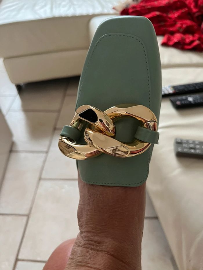 Prima donna collection sabots ou mules talon plat joli vert amende pointure 38 impec - photo numéro 3