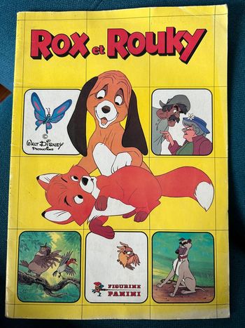 Album Panini ancien grand livre Complet vignettes autocollants Rox et Rouky Disney