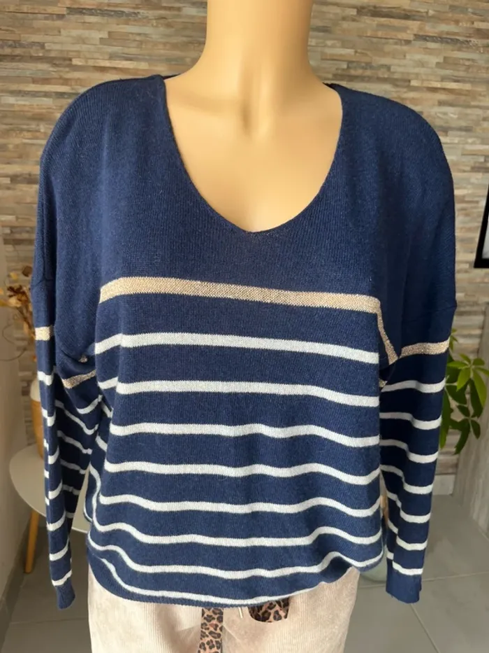 Pull marinière et cachemire