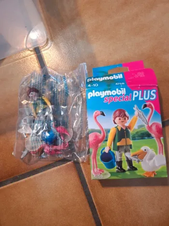 Playmobil 4758 Gardien de zoo avec flamants roses et pélican