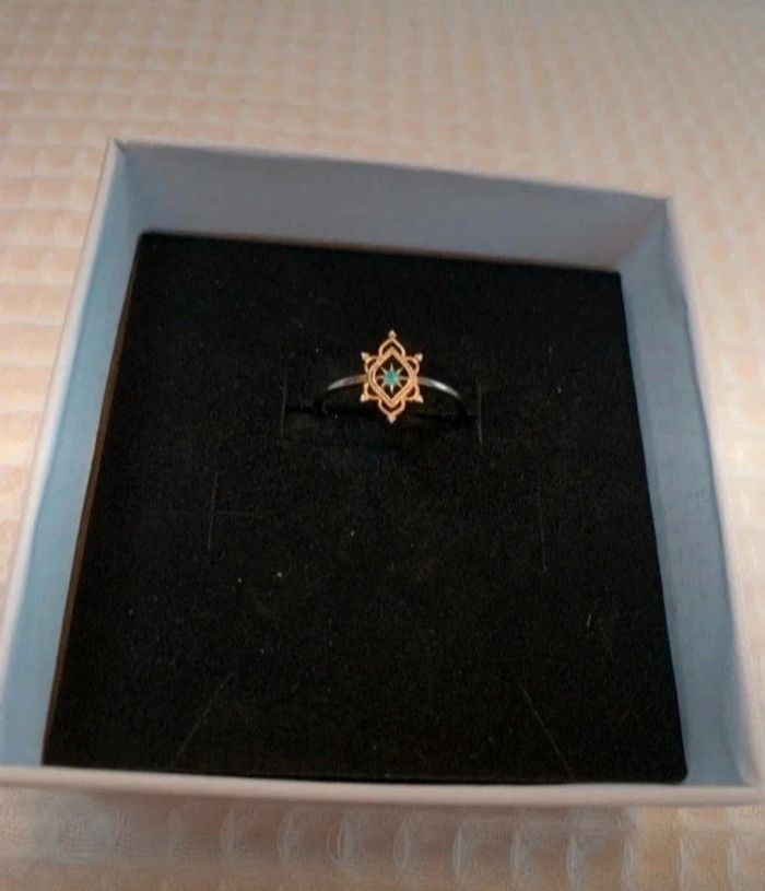 Bague motif étoile polaire pierre bleue en acier inoxydable taille 54 (7) - photo numéro 2