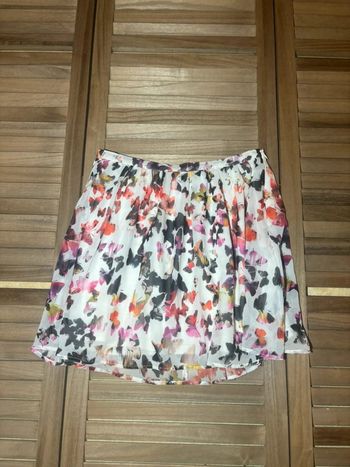 Jupe blanche multicolore papillons Jennyfer taille S