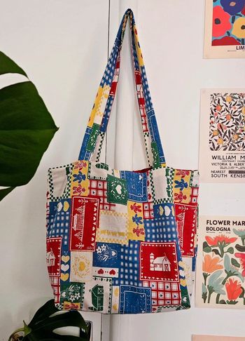 Tote bag patchwork rustique