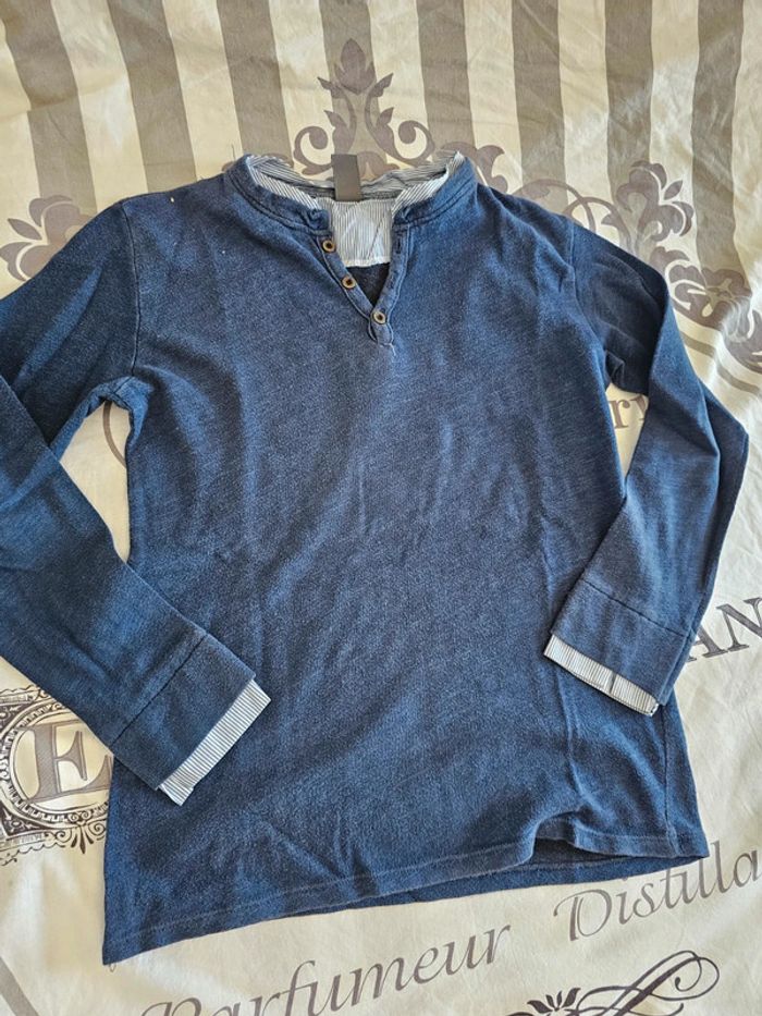 Pull chemise marine Zara 9/10 ans
