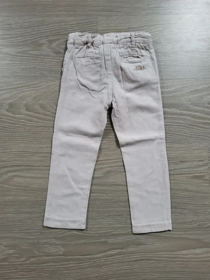 Pantalon lin beige 3 ans - photo numéro 5