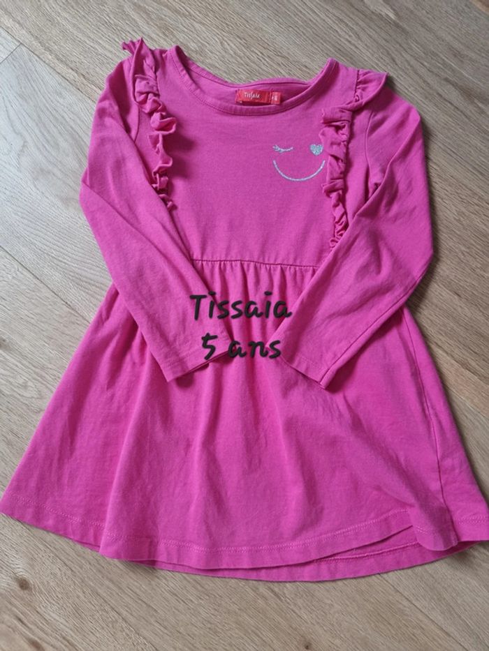 Robe Tissaia rose à manche longue