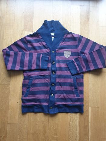 gilet 12 ans rayé marine et bordeaux à l aise breizh