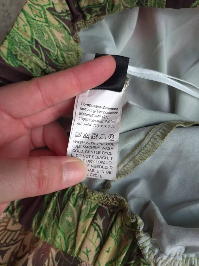 Pantalon large imprimé vert - photo numéro 3