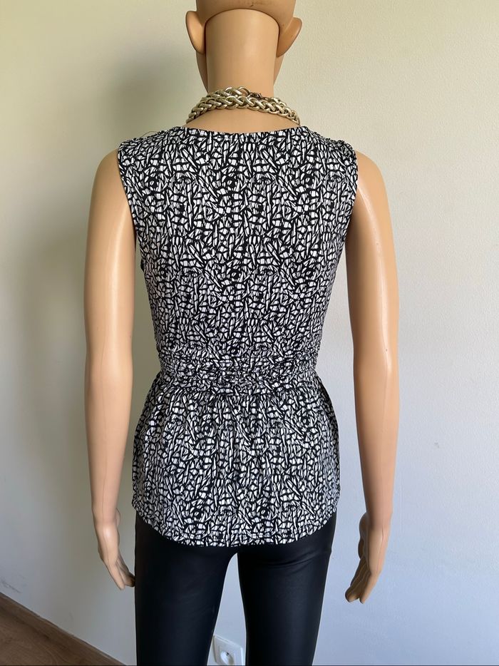 Blouse imprimée noire et blanche sans manches Morgan taille S jamais portée - photo numéro 5