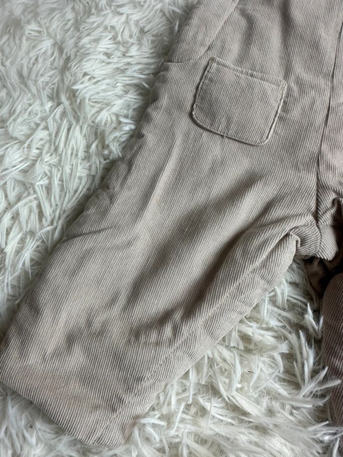 Ensemble tartine et chocolat salopette en velours beige et body manches longues taille 3 mois - photo numéro 2