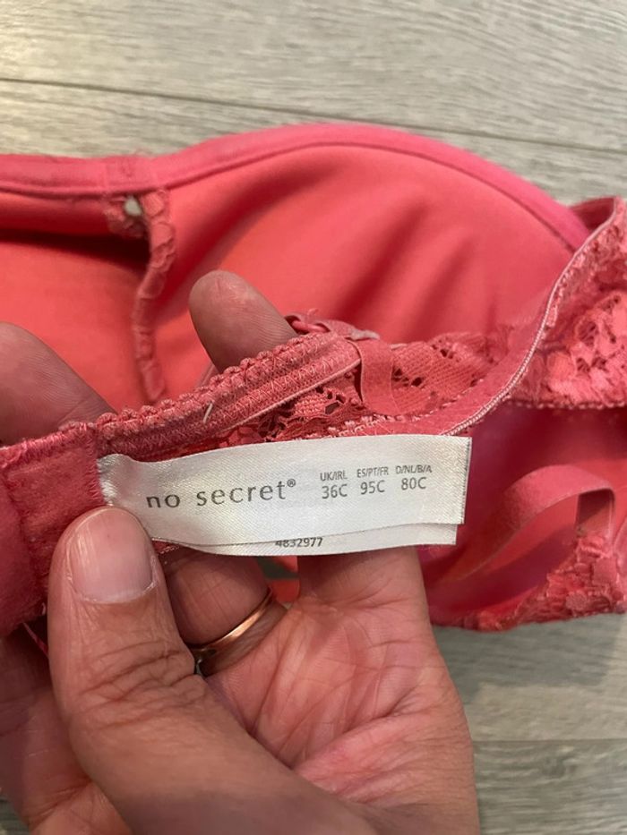 Soutien gorge corail à dentelle rembourré à armature no secret primark taille 95C - photo numéro 7