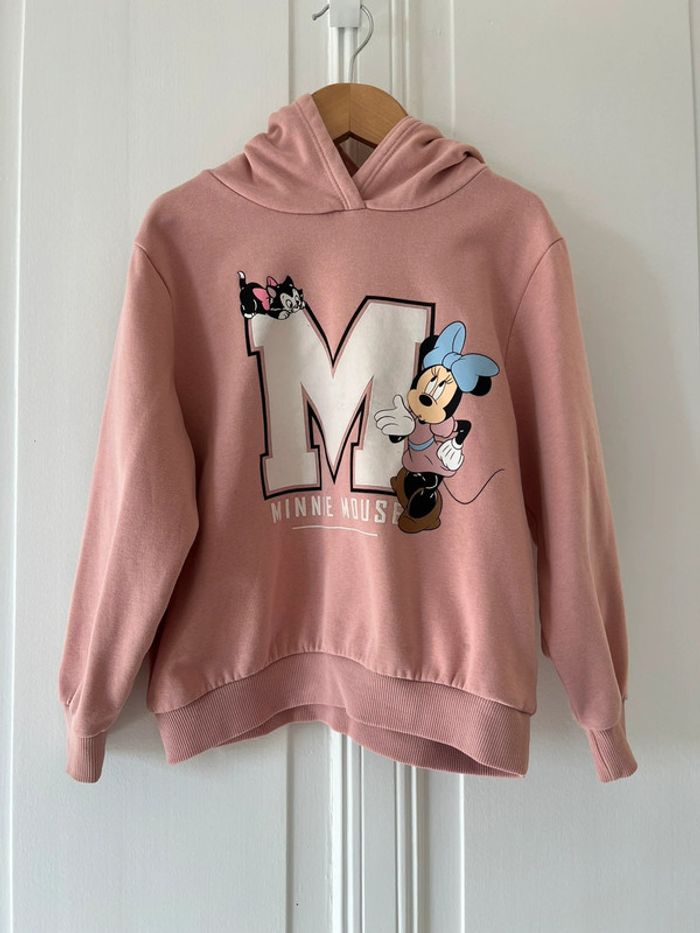 Sweat H&M rose saumon Minnie 5-6 ans
