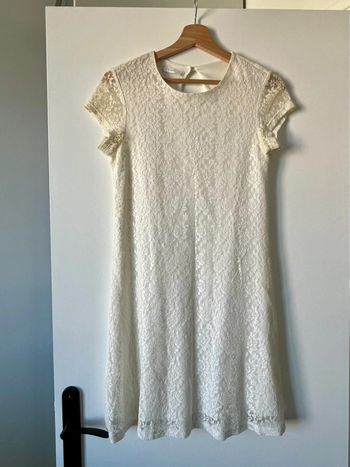 Robe Promod blanche crème dentelle 38
