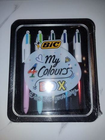 Bic 5 stylos my 4 colours box boite métallique neuve sous blister