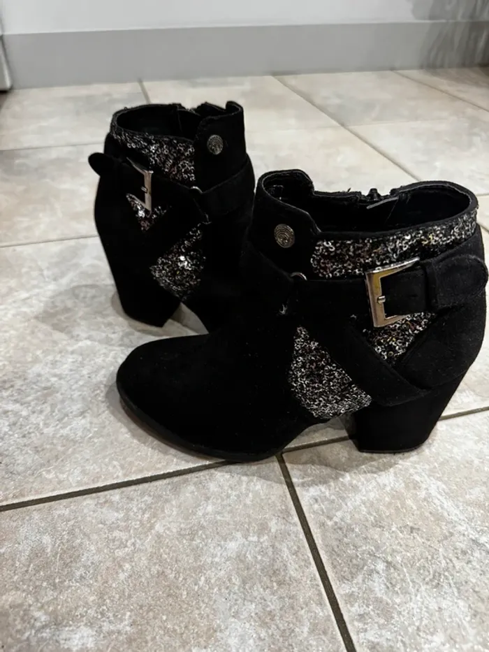 Bottine daim noires + sequins 37 - photo numéro 2