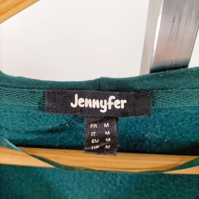 Veste sweat zippée courte à capuche Jennyfer vert college M A1426 - photo numéro 8