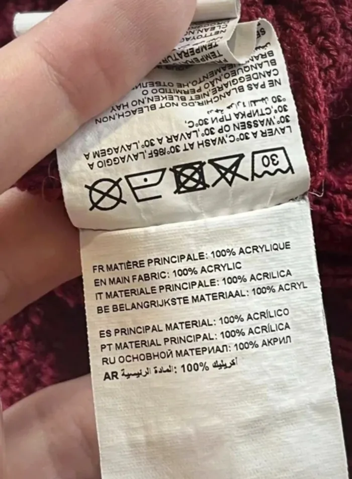 Pull en maille rouge bordeaux Jennyfer S 36 - photo numéro 4