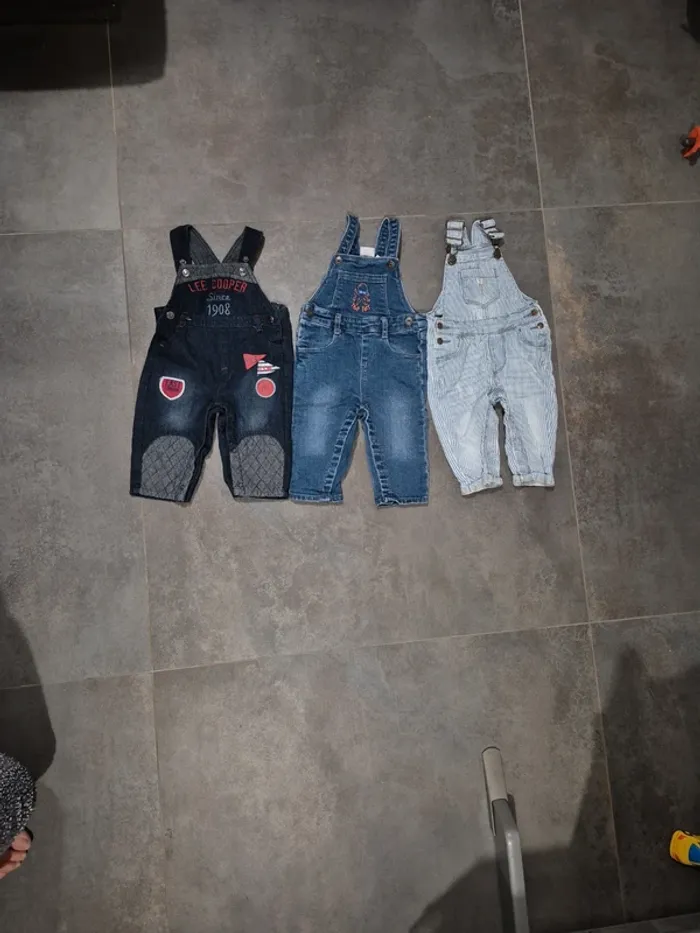 Lot de 3 salopettes bébé garçon 6 mois