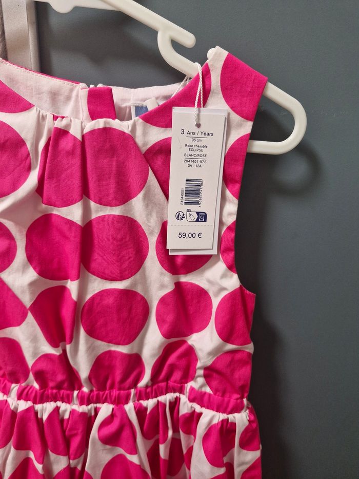 Magnifique robe jacadi rose à pois taille 3 ans - photo numéro 3