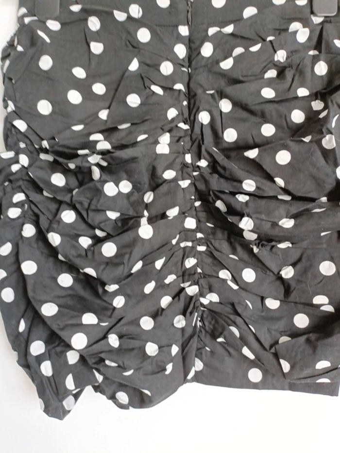 Mini Jupe Drapée noir petit pois Coton et elasthane Gemo Taille 36 - photo numéro 5