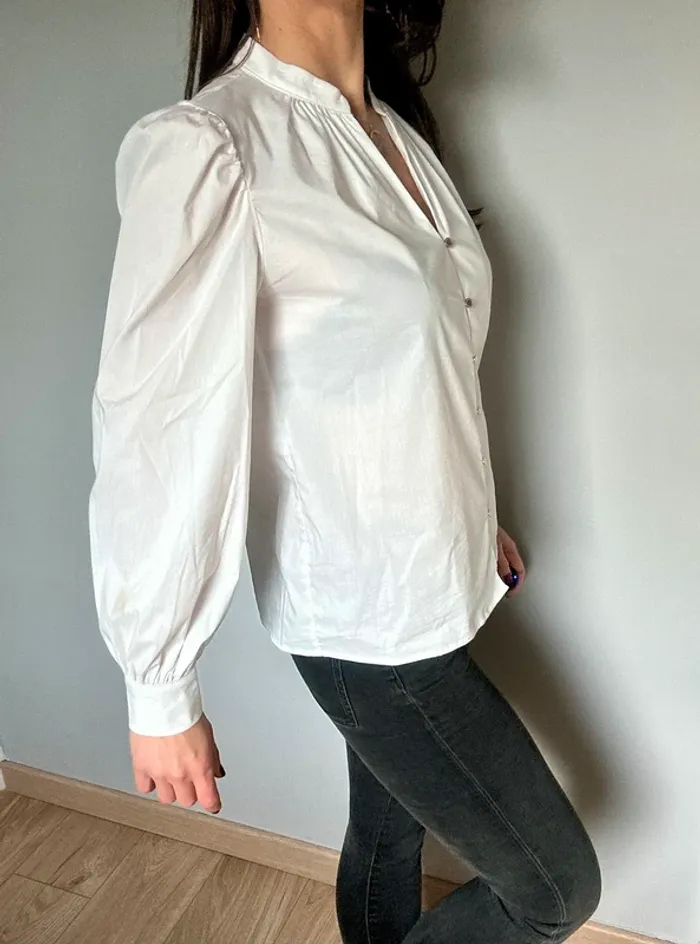 Chemisier fluide Morgan – Blanc, boutons dorés taille 36 - photo numéro 4