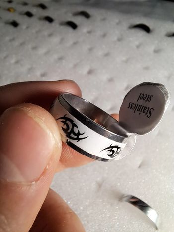 Bague acier inoxydable motifs