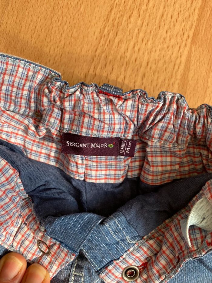 Beau pantalon jean bleu Sergent Major T. 12 mois/74 cm garçon TBE - photo numéro 6
