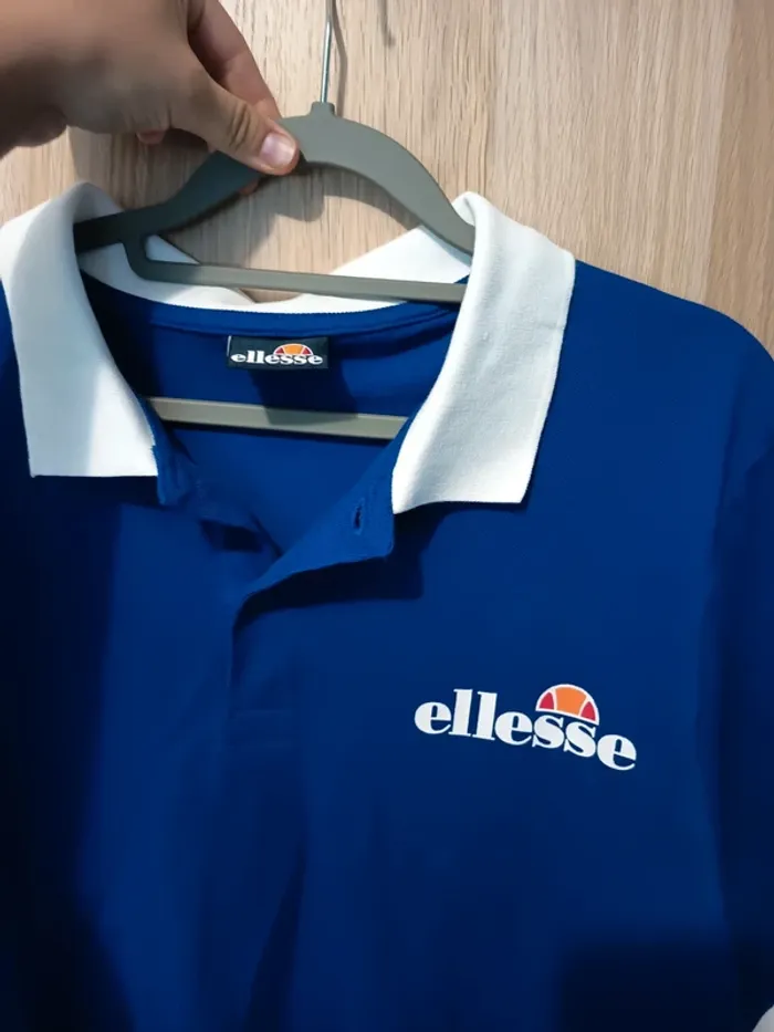 Polo bleu électrique et blanc neuf ellesse - Taille XL - photo numéro 4