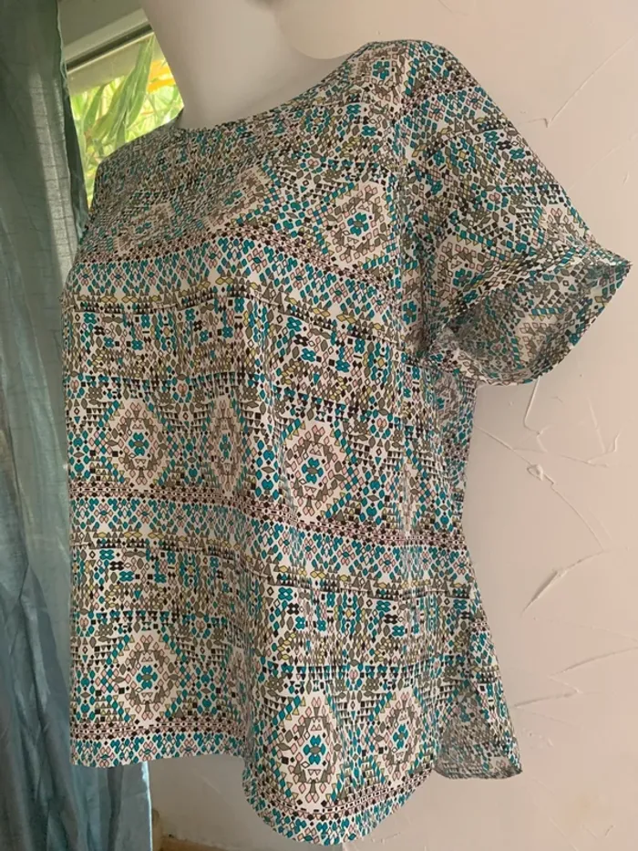 Blouse Balsamik  motif taille 48 manches courtes - photo numéro 5