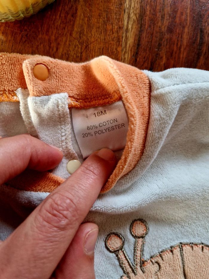 Pyjama velours 18 mois - photo numéro 2