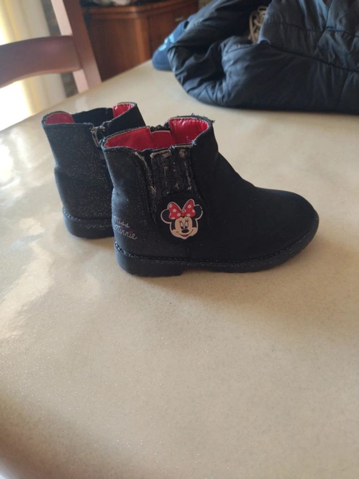 Bottines noires pailletées en nebuc