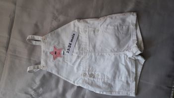 Salopette short blanche 23 mois/86 cm