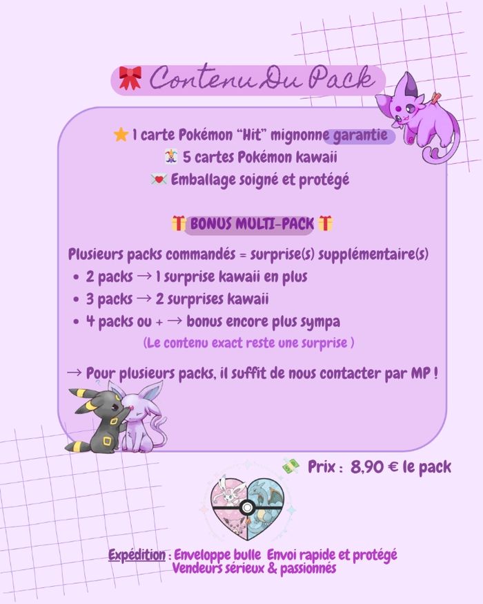 🎀 Pack Mystère Pokémon Kawaii – Hit garanti 🎀 - photo numéro 3