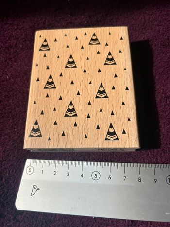 Grand tampon en bois sapins stylisés Florilèges Design