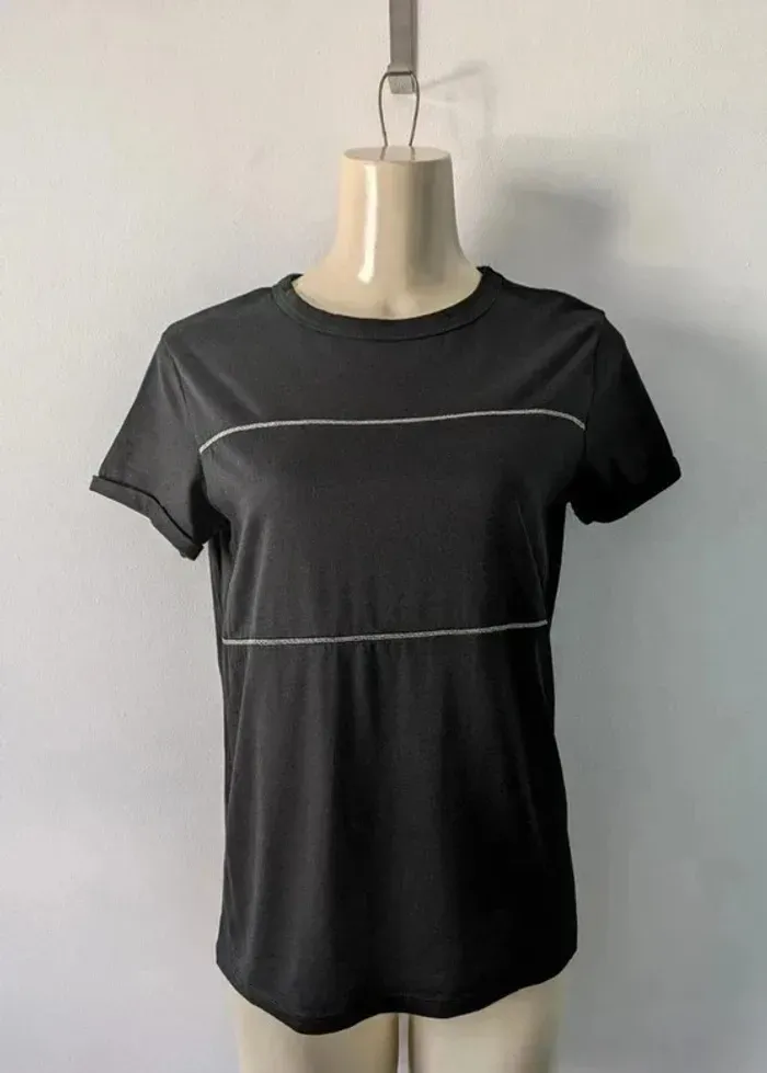 T-shirt noir et argenté - Caroll - taille XS - photo numéro 1