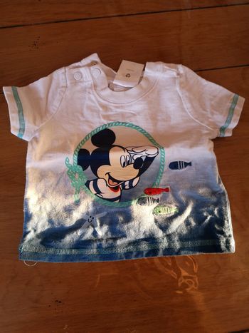 Tee-shirt manches courtes Mickey 3 mois