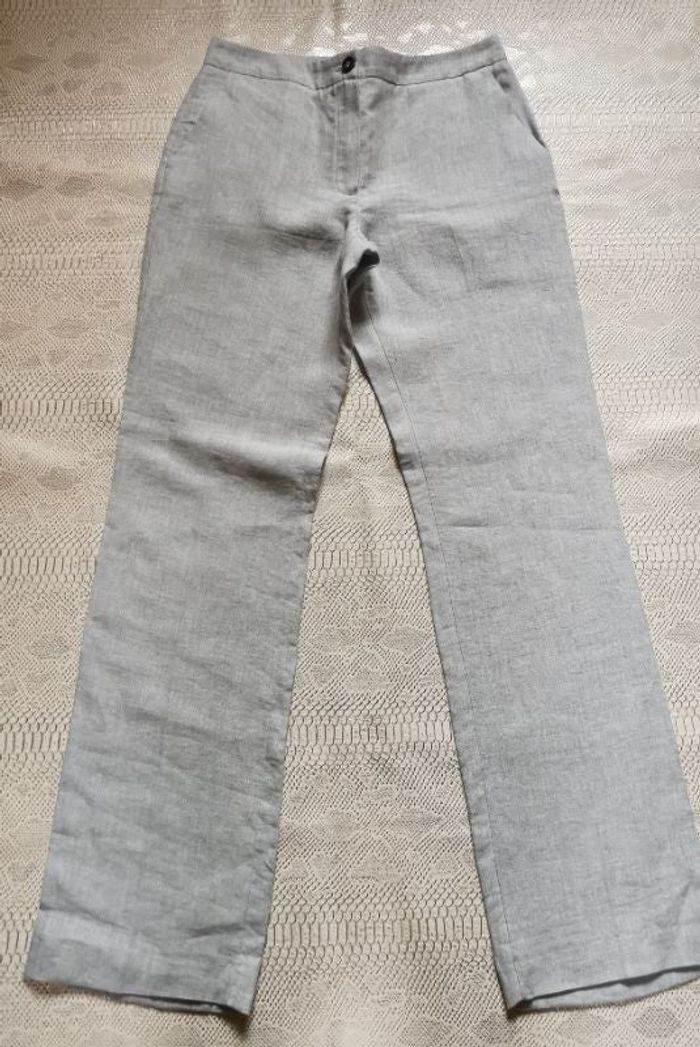 Pantalon fluide 100 % lin bleu clair Burton