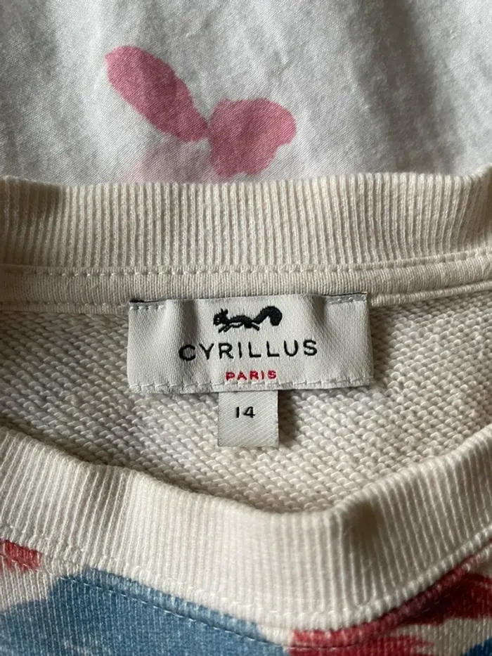 Pull plume bleu rouge moutarde Cyrillus - photo numéro 3