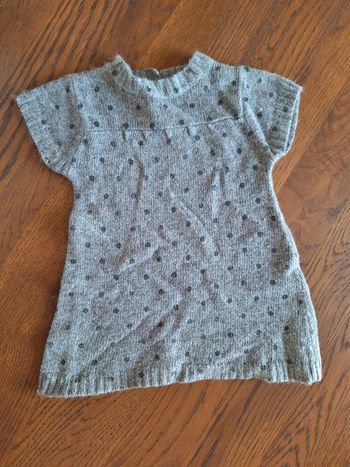 Robe Bout Chou Grise à pois 9 Mois