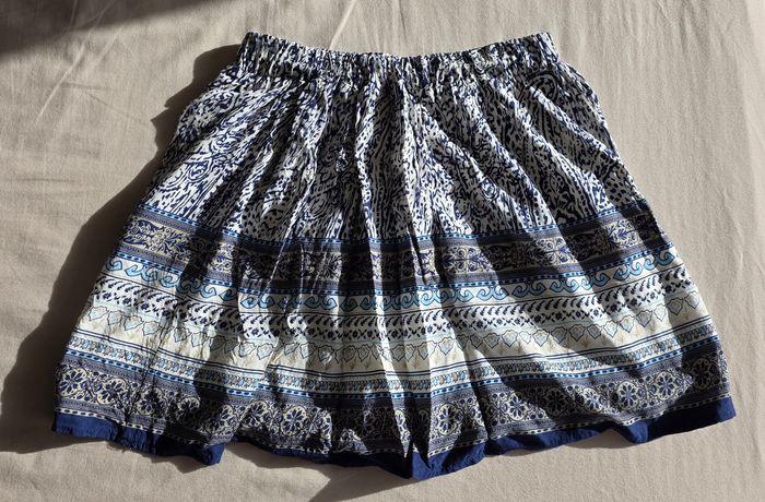 It Hippie Jupe Courte Viscose Bleue Très bon état S/M