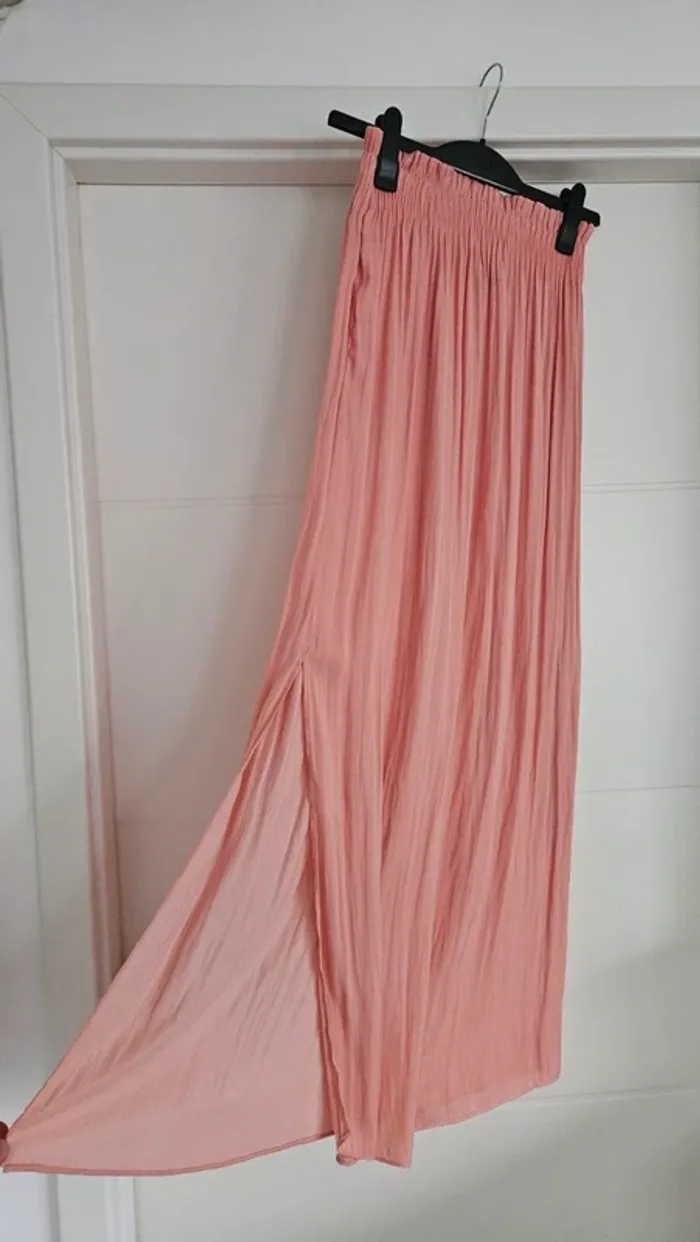 New  Jupe longue rose fluide, taille 36, Morgan